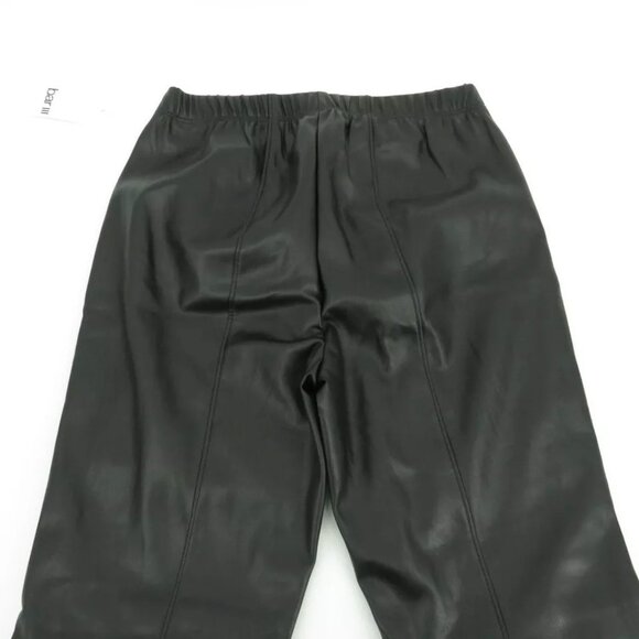 Bar III Womens Faux Leather Pants Black Medium Elastic Waistband - Picture 4 of 7